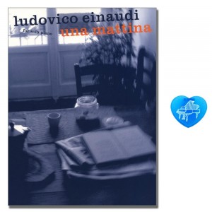 Ludovico Einaudi Una Mattina for solo piano mit bunter herzförmiger Notenklammer