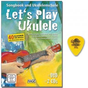 Let's Play Ukulele mit 2 CDs, DVD und Origanal DUNLOP Plektrum *